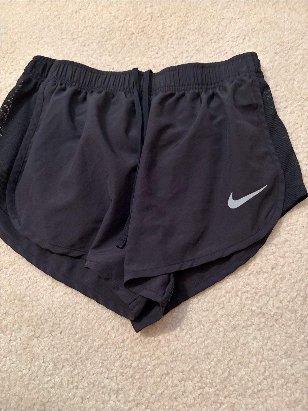 Nike Black Women’s Athletic Shorts with White Swoosh